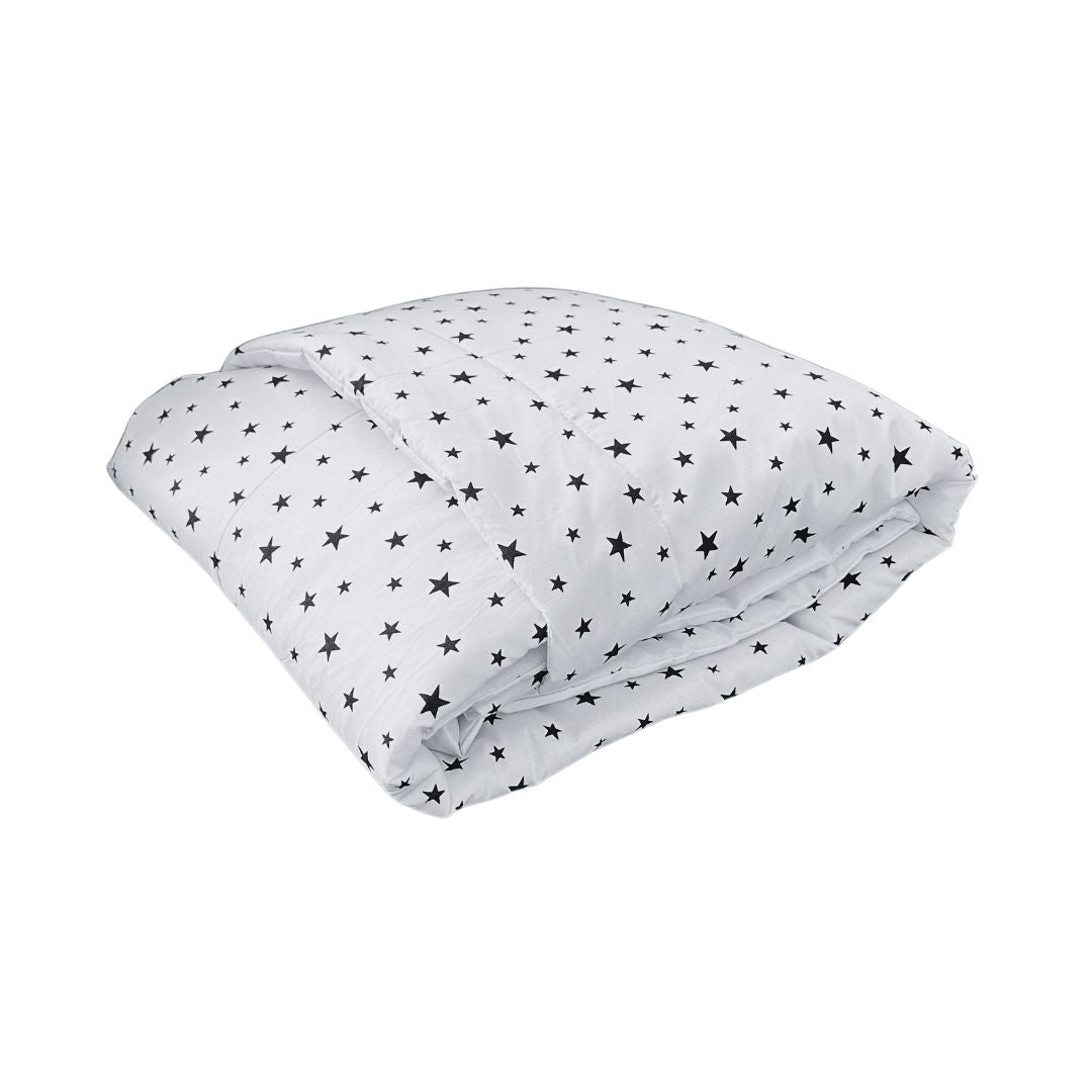 Cobertor Acolchado Reversible Gris estrellas grises/ Blanco (Copia)