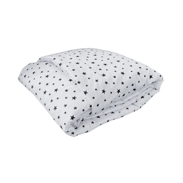 Cobertor Acolchado Reversible Gris estrellas grises/ Blanco