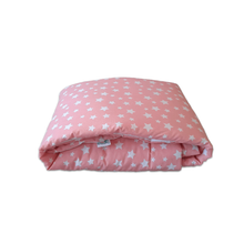 Cobertor Acolchado Reversible Rosa estrellas blancas/Blanco littledreams.cl