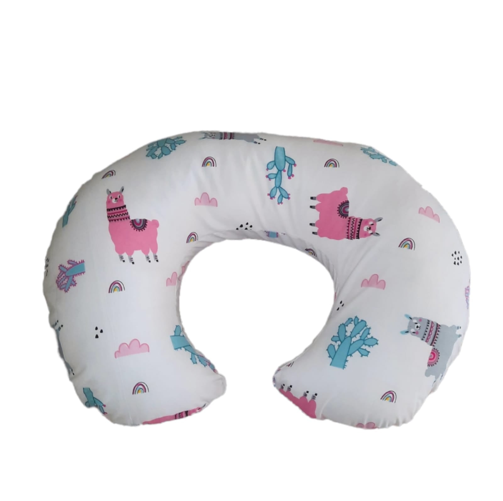 Cojín de Lactancia Blanco con Llamitas littledreams.cl