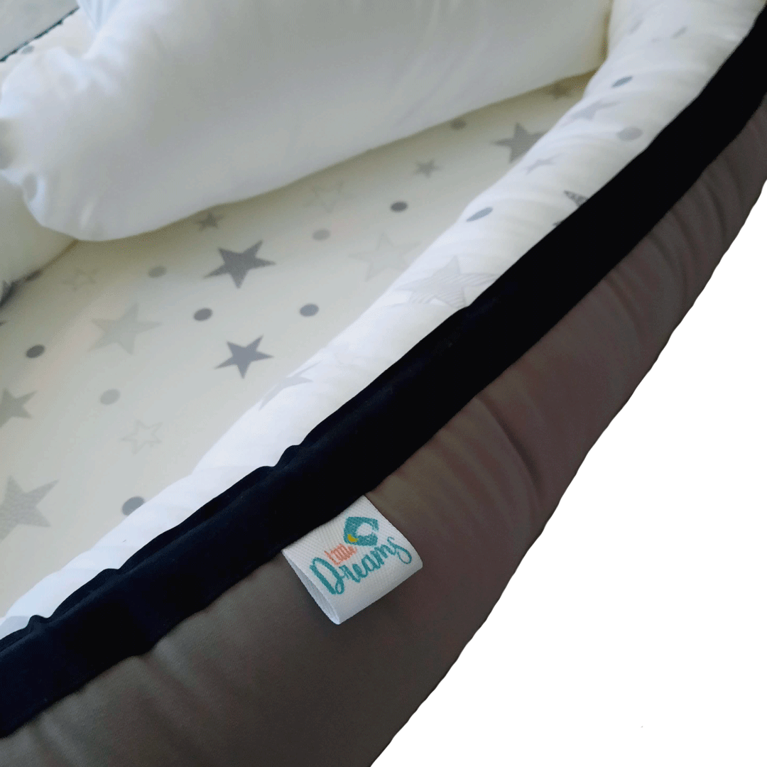 Nido Colecho Gris y Blanco (Reversible) littledreams.cl