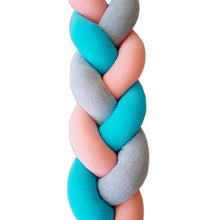 Protector de Cuna Trenzado o Chichonera trenzada Turquesa Rosa littledreams.cl