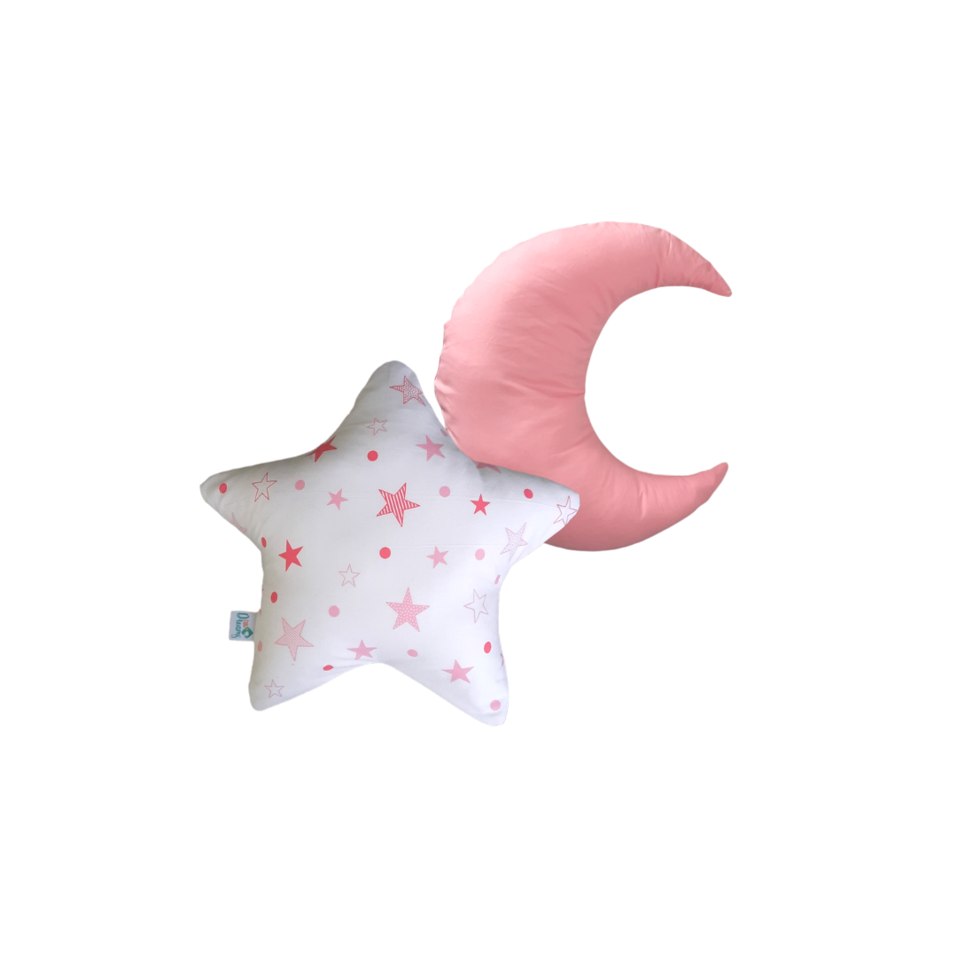 Set Dos Cojines Estrella y Luna Rosa littledreams.cl